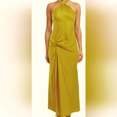 Reposhing This Item I Purchased From @Lhenry0393. Loved It, But Ready To Rotate For Something New. Just Purchased - Did Not Fit Me Unfortunately- The Dress Is Beautiful But Is It Tight In Me- Never Worn - Still With Tags Elegant Ruched Yellow Maxi Dress, Elegant Yellow Ruched Maxi Dress, Elegant Yellow Satin Midi Dress, Elegant Yellow Halter Neck Dress, Elegant Yellow Dress For Date Night, Ronny Kobo, Fit N Flare Dress, Rain And Snow Boots, Fit & Flare