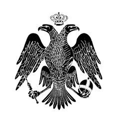 an eagle with two swords and a crown