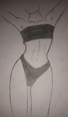 a pencil drawing of a woman's torso