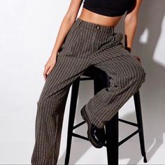 Motel Rocks Pin Stripe Trousers. Brand New With The Tags Still On! Best For A 23/24 Waist Pin Stripe Pants, Uzun Boy, Blonde Style, Pinstripe Trousers, Atomic Blonde, Nyc Christmas, Pinstripe Pants, Christy Turlington, Motel Rocks