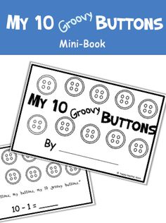 two book covers with buttons and the title, my 10 grow buttons mini - book