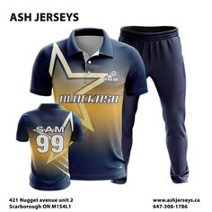 an ad for ash jerseys featuring the same shirt and pants