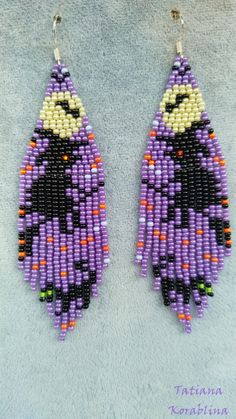 the beaded earrings are decorated with beads