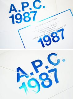 some type of blue and white paper with numbers on it's sides, including the letter