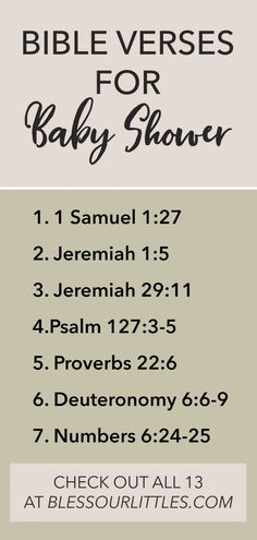 the bible verses for baby shower