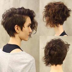 Longer Pixie Haircut, Long Pixie Hairstyles, Short Haircut Styles, Haircut Types, Short Curly Haircuts, Short Hairstyles For Thick Hair, Haircuts For Curly Hair, Short Wavy Hair, Curly Hair Cuts