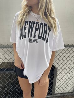 Newport Beach Comfort Colors Shirt - JEWELS KENNEDY DESIGNS Crop Tanks, Vsco Outfits, Oversized Tees, Shirts For Teens, Comfort Colors Shirt, Comfort Colors Tee, Newport Beach, Cute Simple Outfits, At Last