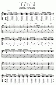 the scientist sheet music for guitar