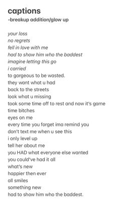 a poem with the words captions on it