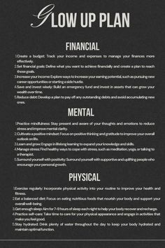 How To Glow Up: The Ultimate Guide To Levelling Up in three aspects: financial, physical, and mental  #mecore #glowup #thatgirl   Glow up transformation Glow up tips Glow up challenge Glow up journey Glow up checklist Glow up goals Glow up routine Glow up skincare Glow up diet Glow up fitness Glow up mental health Glow up inspiration Glow up before and after Glow up self-care Glow up beauty Glow up confidence Glow up hair Glow up fashion Glow up lifestyle Glow up motivation September Glow Up Challenge, Level Up Checklist, How To Start A Glow Up, Breakup Glow Up Checklist, Financial Glow Up, Revenge Transformation, Before And After Glow Up, After Breakup Glow Up, Glow Up After Heartbreak