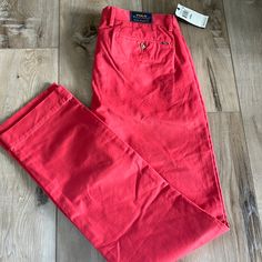 New With Tags Polo Ralph Lauren Mens Stretch Straight Fit Chino Pants Simply Red 32x34 Inseam 34” Waist (Measured Flat)32” Beautiful Color Classic Red Bottoms With Welt Pockets, Red Straight Leg Bottoms With Pockets, Red Straight Leg Pants With Pockets, Casual Red Straight Leg Chinos, Casual Red Chinos With Pockets, Fitted Red Chinos Casual Style, Fitted Red Casual Chinos, Red Fitted Casual Chinos, Red Slim Fit Cotton Chinos