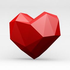 a red heart shaped object on a white background