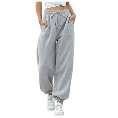 Women's Fashion Casual Solid Elastic Waist Trousers Long Straight Pants Features: 1.It is made of high quality materials,durable enought for your daily wearing 2.Stylish and fashion Floral make you more attractive 3.Great for party,Daily,Beach,I am sure you will like it! Product information: Season: Summer,Spring Gender: Women Occasion: Casual Material: Polyester Decoration: None Clothing Length: Regular Pattern Type:Solid Style: Fashion,Causal What you get: 1xWomen PantsSize Color: Gray.  Gender: female.  Age Group: adult. Womens Preppy Outfits, Workout Sweatpants, Sweatpants For Women, White Sweatpants, Pants Gift, Women Cargo Pants, Jogger Pants Casual, Yoga Pants With Pockets, Womens Wide Leg Pants