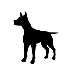 a black and white silhouette of a dog