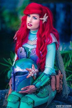 Cosplay Crossover, Mermaid Cosplay, Mandalorian Armor, Epic Cosplay, Disney Cosplay, Fantasias Halloween, Amazing Cosplay, Boba Fett, Disney Star Wars