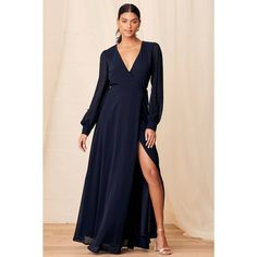 New Lulu's My Whole Heart Navy Blue Long Sleeve Wrap Maxi Dress Size Medium Beautiful New With Tags Dress. Perfect For Bridesmaids, Formals, Etc. Fast Shipping! Twirly Dress, Full Maxi Skirt, Layered Fabric, Navy Blue Long Sleeve, Long Sleeve Wrap Dress, Most Beautiful Dresses, Whole Heart, Dresses By Length, Long Sleeve Maxi