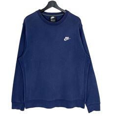 Nike Plain Small Embroidery Logo Sweatshirt Navy Blue Size L Made in Vietnam  * Size on Tag : L * Manual Measurement (inch) : Chest (pit to pit) 23, Length 28, Shoulder 20, Sleeve 25.5, Hem 20.5. * Recommended for Size : Large (L) * Measurement was taken lying flat without stretching. * Color : Navy Blue * Condition : Used Condition. * See photos for details. 141 Small Embroidery, Logo Sweatshirt, Embroidery Logo, Sweat Shirt, Vietnam, Gender Neutral, Art Collection, Bathing Beauties, Navy Blue