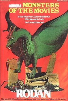 the book cover for aurora monsters of the movies, with an image of a green dragon