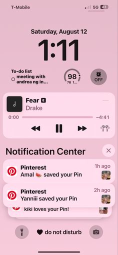 an iphone screen showing the notifications for people to be on their cell phones, and then