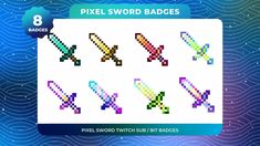 Pixel Sword Twitch Badges Discord Icon, Twitch Badges, Kitsune Mask, Eevee Evolutions, Crystal Ball, Swords, Submarine, Minecraft, Gaming