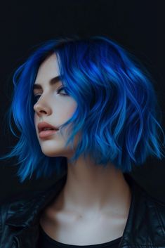 Blue Balayage Hair Brunettes, Medium Shag Hairstyles, 2024 Hair Color, Blue Highlights, Trends For 2024, Sleek Hairstyles, Long Wavy Hair