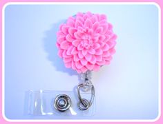 Badge Reel ID Holder Retractable  Pretty by clippiecollections, $7.25 Staff Nurse, Professional Nurse, Chrysanthemum Flower, Resin Flowers, Chrysanthemum