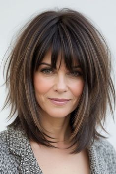 28+ Shag Haircuts Over 50 14 Medium Shag Bob With Bangs, Shag Bob Haircut, Shag Layered Hairstyles, Haircuts Over 50, Portraits Art, Shag Haircuts, Lob Hairstyle, Cute Hairstyles For Medium Hair, Have Inspiration