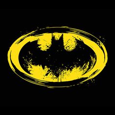 the batman symbol painted in yellow and black