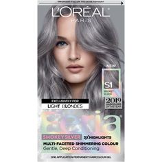 Loreal Paris Feria, Feria Hair Color, Ash Gray Hair Color, Silver Hair Dye, Blue Black Hair Color, Loreal Hair Color, Edgy Hair Color, Loreal Hair