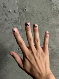 Rockstar Nails Men, Short Mens Nails, Guy Gel Nails, Short Nails Ideas Masc, Masculine Gel Nails, Men’s Nail Art Black, Masculine Painted Nails, Cool Men Nail Art, Short Nails Masculine