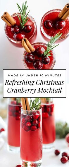 Image for Refreshing Christmas Cranberry Mocktail Virgin Cranberry Cocktail, Mocktail For Thanksgiving, Cocktails Christmas Party, Fancy Thanksgiving Drinks, Christmas Refreshment Ideas, Holiday Drinks With Cranberries, Alcohol Free Holiday Drinks