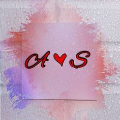 the word love is written in red on a pink and purple background with water droplets