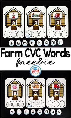 farm cvc words freebie for kids to practice their spelling and number recognition skills