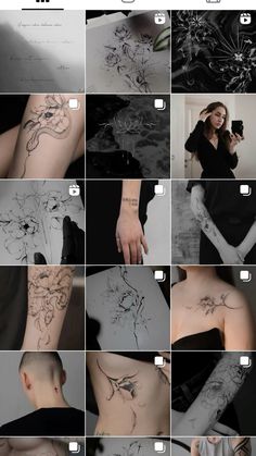 a series of photos showing different types of tattoos