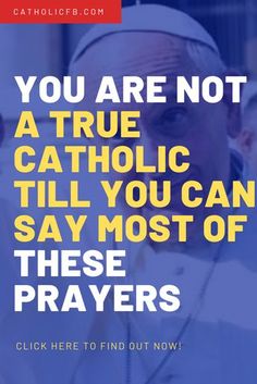 the quote you are not a true catholic, still you can say most of these prayers