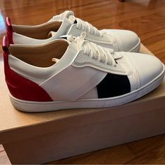 Red White And Blue Christian Louboutin Shoe Size 9 Louboutin Men, Christian Louboutin Men, Louboutin Shoes, Men Shoes Size, Christian Louboutin Shoes, Red White And Blue, Mens Shoes Sneakers, Christian Louboutin, Red White