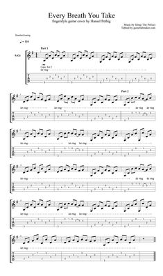 the guitar tab for every breath you take