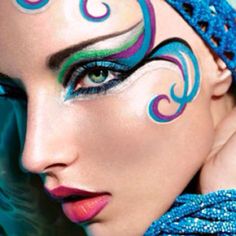 Rave make up inspiration! Extreme Make-up, Carnaval Make-up, Make Carnaval, Art Masks, Mekap Mata, Drag Make-up, Carnival Makeup, Snake Charmer, Hair Twist