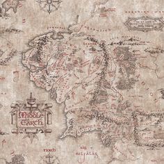 the map of middle - earth from lord of the rings is shown in this image