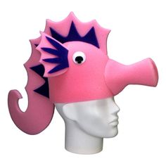 This Seahorse Hat will definitely make you stand out at your next Party, Hora Loca, Wedding, Corporate Event, Birthday, Quinceanera, or Halloween Party! It can be used as a wedding hats, top hats, photo booth props, or a party favor. Photo Booth Props Wedding, Seahorse Decor, Foam Wigs, Crazy Hat, Dinosaur Hat, Carnaval Costume, Seahorse Art, Crazy Hat Day, Foam Party