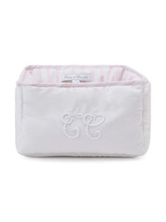 white/pink cotton embroidered logo padded design striped lining internal logo patch Super Rich Kids, Baby Baskets, Beauty Care Routine, Dolce And Gabbana Kids, Rich Kids, Kids Jordans, Boys Accessories, Stella Mccartney Kids