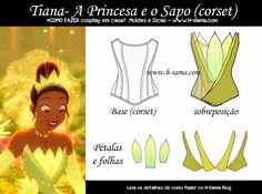 the princess and the frog paper doll is shown with instructions for how to make it