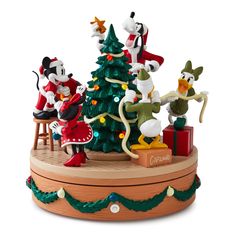 Disney Mickey Mouse and Friends Christmas Musical Figurine With Light and Motion Christmas Tree With Garland, Tree With Garland, Harry Potter Pets, Garland Ornaments, Goofy And Pluto, Decorate A Christmas Tree, Up The Movie, Disney Christmas Tree, Grinch Who Stole Christmas