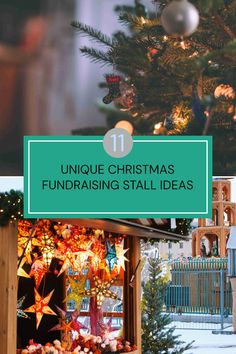 Explore 11 unique Christmas fundraising stall ideas through two images showcasing festive decorations and engaging booth setups. Ideal for holiday markets!