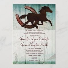 a horse on a wooden background with text