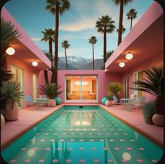 Barbie Backgrounds, House Flippers, Palm Springs Style, Iconic Wallpaper, Cool Backgrounds Wallpapers, Hotel California, Fancy Houses, Small Pool, Romantic Homes