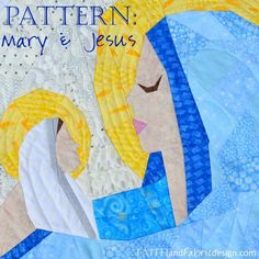 two women with their heads together and the words pattern mary & jesus written on them