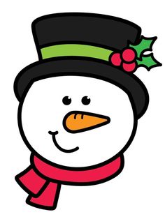 a snowman wearing a hat and scarf