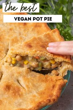 the best vegan pot pie recipe is made with fresh peas and chickpeas