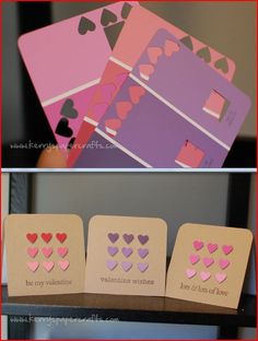 valentine's day cards with hearts cut out on them